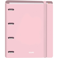 Dohe Serenity Polyfoam Carpeta de 4 Anillas A4 Recambio 100 Hojas Cuadricula 5mm - Cubierta de Polyfoam 2mm - Cierre con Goma - Con Separadores y sobre PP - Rosa
