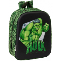 Safta Hulk Mochila Guarderia 3D - 22x27x10cm - Negro/Verde