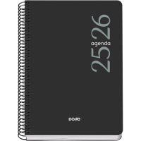 Dohe Esencial Agenda Escolar 25/26 Espiral A5 - Semana Vista - Papel 70g/m2 - Cubierta en Polipropileno - Negro