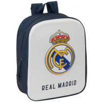 Safta Real Madrid Mochila Guarderia 3D - 22x27x10cm - Blanco/Negro