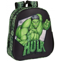 Safta Hulk Mochila 3D - Portabotellas - 27x33x10cm - Negro/Verde