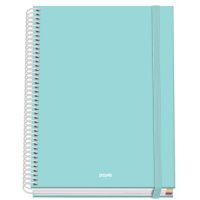 Dohe Serenity Cuaderno Espiral A5 100 Hojas Cuadricula 5mm - Tapa Dura plastificada - Bandas de - - Verde