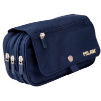 Milan Coleccion 430 Portatodo de Gran Capacidad - 3 Bolsillos con Cremallera y uno Pequeño- Azul