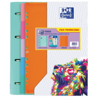 Oxford Europeanbinder Touch Carpeta A4+ con Recambio + Separadores + Sobre de Plastico Multitaladro - - Colores Pastel Aleatorios