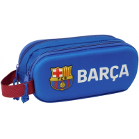 Safta F.C. Barcelona Estuche Portatodo 3D - 2 Compartimentos - - 21x8x6cm - Azul