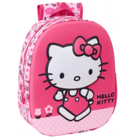 Safta Hello Kitty Mochila 3D - Portabotellas - 27x33x10cm - Rosa