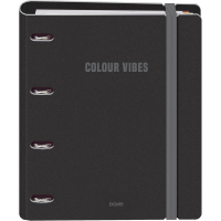 Dohe Colour Vibes Polyfoam Carpeta de 4 Anillas A4 Recambio 100 Hojas Cuadricula 5mm - Cubierta de Polyfoam 2mm - Cierre con Goma - Con Separadores y sobre PP - Negro