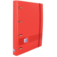 Oxford Live & Go A4+ Europeanbinder - Polyfoam Resistente - Lomo de 45mm - Anillas 4Dx35mm - con Recambio - Rojo