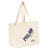 Milan Serie 1918 Gigante 403 Tote Bag Bolsa de Tela - 51x40.5x21.5cm - Capacidad 40L - Beige