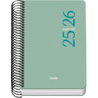 Dohe Esencial Agenda Escolar 25/26 Espiral A6 - Dia Pagina - Papel 70g/m2 - Cubierta en Polipropileno - Verde