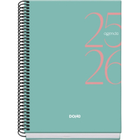 Dohe System Agenda Escolar 25/26 Espiral A5 - Dia Pagina - Papel 70g/m2 - Cubierta de Carton Plastificado - Verde