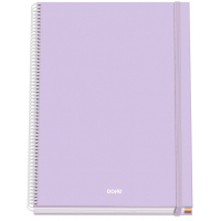 Dohe Serenity Cuaderno Espiral A4 100 Hojas Microperforadas Cuadricula 5mm - Tapa Dura Carton Forrado - - Bandas de - Morado