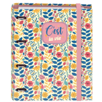 Dohe C´est la Vie Carpeta de 4 Anillas con Recambio de 100 Hojas - Folio - Cierre con Goma - Con Separadores y sobre PP