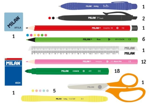 Imagen extra Milan Fun Animals Plumier de 3 Pisos con Contenido - Naranja/Beige