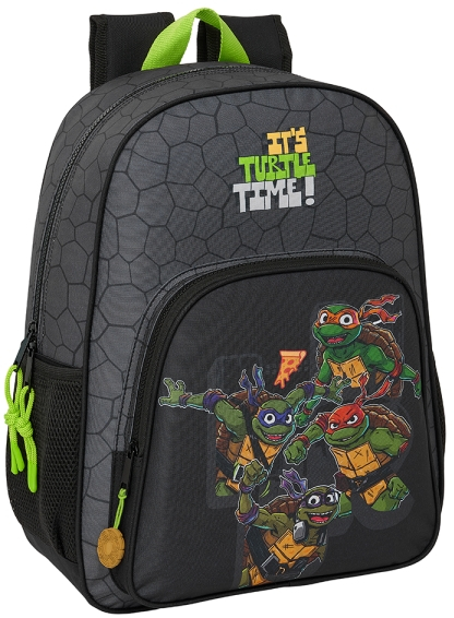 Safta Tortugas Ninja Mochila Infantil - Adaptable a Carro - Bolsillos Laterales - 33x42x14cm - Negro