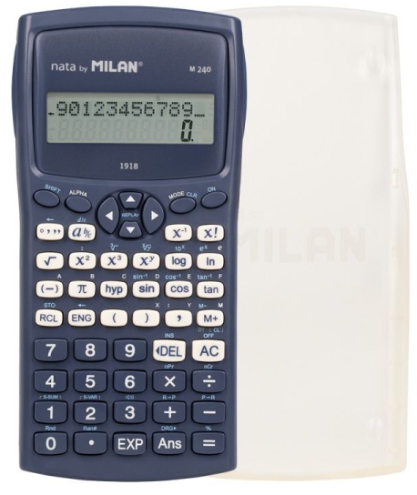 Milan Coleccion 430 M240 Calculadora Cientifica 10+2 Digitos - Pantalla de 2 Lineas - 240 Funciones - Azul