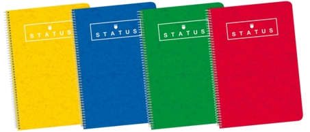 Enri Status Cuarto Tapa Dura Cuaderno Espiral 4x4 con Margen 80 Hojas Surtido - Tapa Dura - Cuadricula de 4x4 con Margen - 80 Hojas