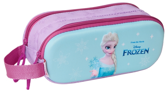 Safta Frozen Estuche Portatodo 3D - 2 Compartimentos - - 21x8x6cm - Rosa/Azul