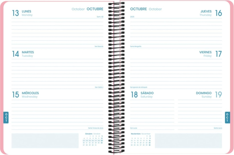 Imagen extra Dohe Esencial Agenda Escolar 25/26 Espiral A5 - Semana Vista - Papel 70g/m2 - Cubierta en Polipropileno - Rosa