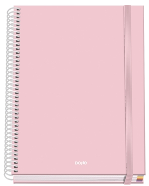 Dohe Serenity Cuaderno Espiral A5 100 Hojas Cuadricula 5mm - Tapa Dura plastificada - Bandas de - - Rosa