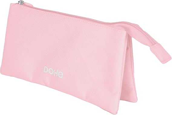 Dohe Serenity Portatodo Triple - Cierre Doble con Cremallera y Tirador de Goma - Rosa