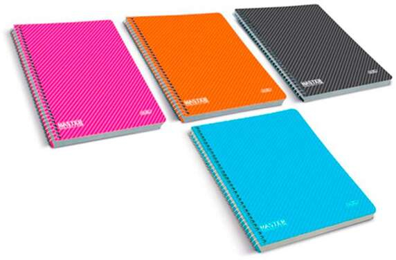 Cuaderno ECONOMICO A4 Cuadricula 4x4 con Margen 80 Hojas - Tapa Plastico - Colores Surtidos