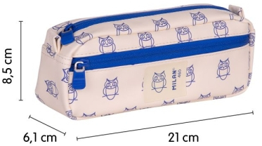 Imagen extra Milan Coleccion 460 Portatodo Rectangular - 2 Compartimentos con Cremallera - Beige/Azul