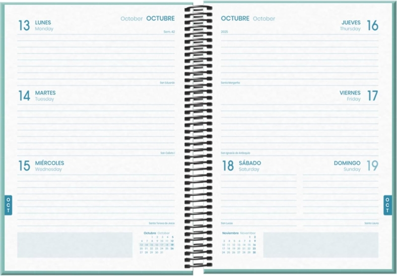 Imagen extra Dohe System Agenda Escolar 25/26 Espiral A5 - Semana Vista - Papel 70g/m2 - Cubierta de Carton Plastificado - Verde