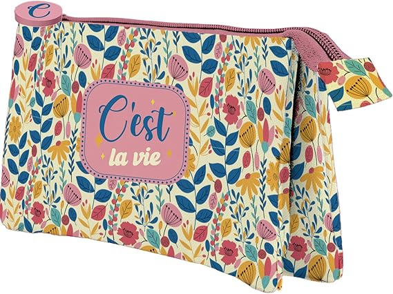 Dohe C`est la Vie Portatodo Triple - Cierre Doble con Cremallera y Tirador de Goma