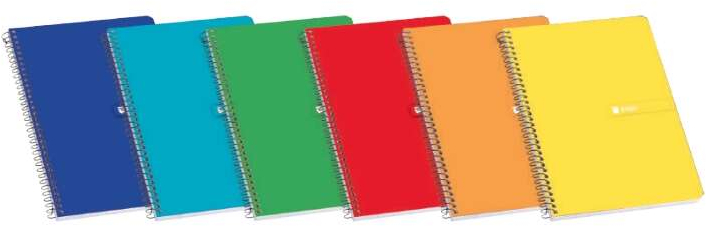 Enri Plus Cuaderno Espiral Folio 1 Linea - 80 Hojas 60gr con Margen - Tapa Dura - Colores Surtidos