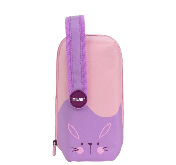 Milan Fun Animals Pack de 4 Estuches con Contenido -  Rosa/Violeta