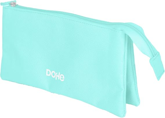 Dohe Serenity Portatodo Triple - Cierre Doble con Cremallera y Tirador de Goma - Verde