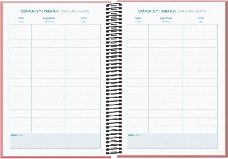 Imagen extra Dohe System Agenda Escolar 25/26 Espiral A5 - Semana Vista - Papel 70g/m2 - Cubierta de Carton Plastificado - Rosa