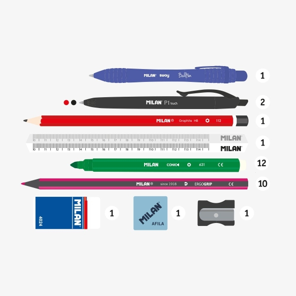 Imagen extra Milan Fun Animals Pack de 4 Estuches con Contenido -  Rosa/Violeta