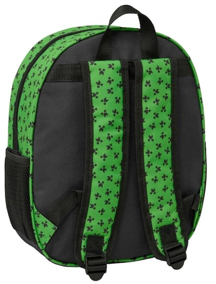 Imagen extra Safta Minecraft Mochila 3D - Portabotellas - 27x33x10cm - Negro/Verde