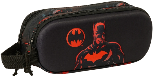 Safta Batman Estuche Portatodo 3D - 2 Compartimentos - - 21x8x6cm - Negro