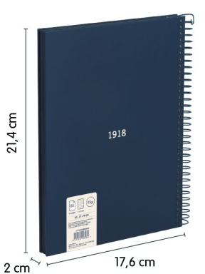 Imagen extra Milan Serie 1918 Cuaderno Espiral A5 Cuadricula 5x5mm - 80 Hojas de 95 gr/m2 - Microperforado 2 Taladros - Azul