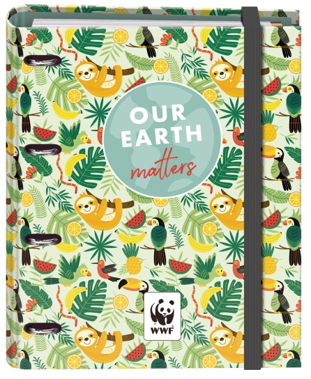 Dohe WWF Tropic Carpeta de 4 Anillas con Recambio de 100 Hojas - Folio - Cierre con Goma - Con Separadores y sobre PP