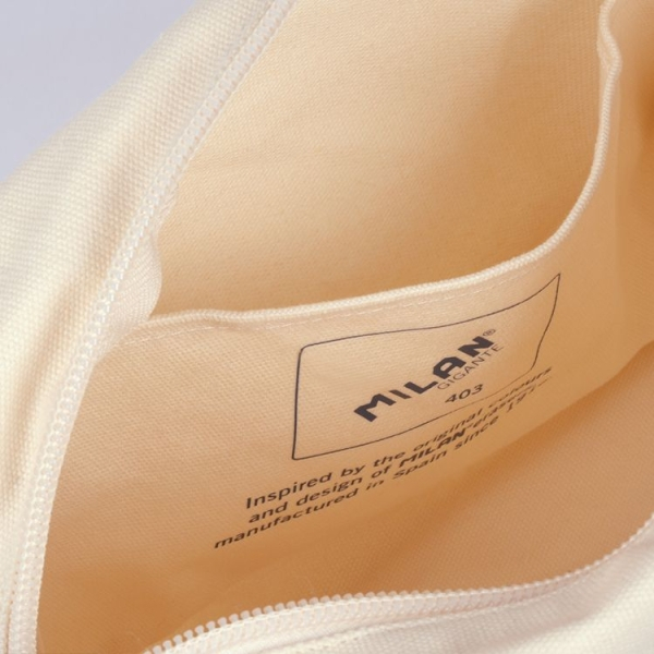 Imagen extra Milan Serie 1918 Gigante 403 Neceser de Gran Capacidad - 27x20x11cm - 2 Compartimentos Interiores - Cierre de Cremallera - 100% Algodon - Beige