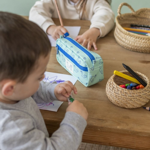 Imagen extra Milan Coleccion 460 Portatodo Rectangular - 2 Compartimentos con Cremallera - Verde/Azul