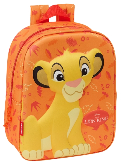 Safta El Rey Leon Mochila Guarderia 3D - 22x27x10cm - Naranja