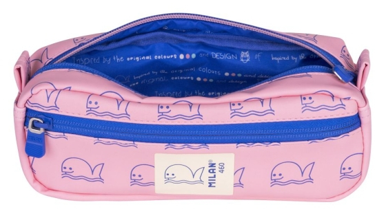 Imagen extra Milan Coleccion 460 Portatodo Rectangular - 2 Compartimentos con Cremallera - Rosa/Azul
