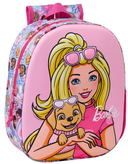 Safta Barbie Mochila 3D - Portabotellas - 27x33x10cm - Rosa