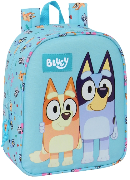 Safta Bluey Mochila Guarderia - Adaptable a Carro - 22x27x10cm - Azul Claro