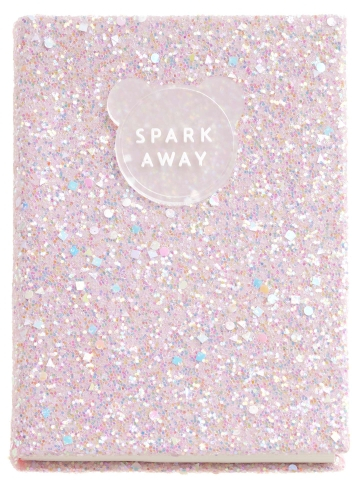 Miquel Rius Back2Fun Cuaderno Encolado con Cubierta de Purpurina Rosa y Patch de Silicona - 96 Hojas Lisas de Papel 100 g/m2