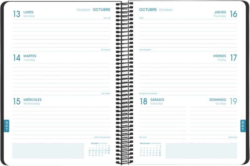 Imagen extra Dohe Esencial Agenda Escolar 25/26 Espiral A5 - Semana Vista - Papel 70g/m2 - Cubierta en Polipropileno - Negro