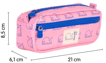 Imagen extra Milan Coleccion 460 Portatodo Rectangular - 2 Compartimentos con Cremallera - Rosa/Azul