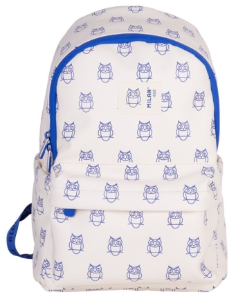 Milan Coleccion 460 Mochila Infantil Casual 9.5L - 2 Bolsillos Laterales - Beige/Azul