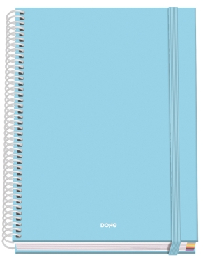 Dohe Serenity Cuaderno Espiral A5 100 Hojas Cuadricula 5mm - Tapa Dura plastificada - Bandas de - - Azul