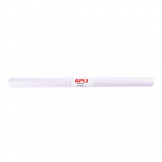 Apli Rollo de Polipropileno Transparente 3x0.50m 50 micras - Reposicionable - Sistema Easy Peel - Cuadricula de Precision